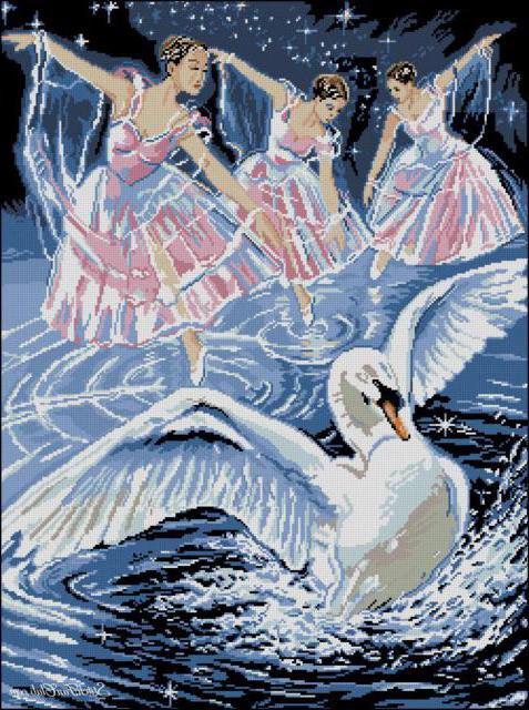 Танец лебедей - танец, балерина, озеро, танцы, птицы, балет, птица, лебеди - оригинал