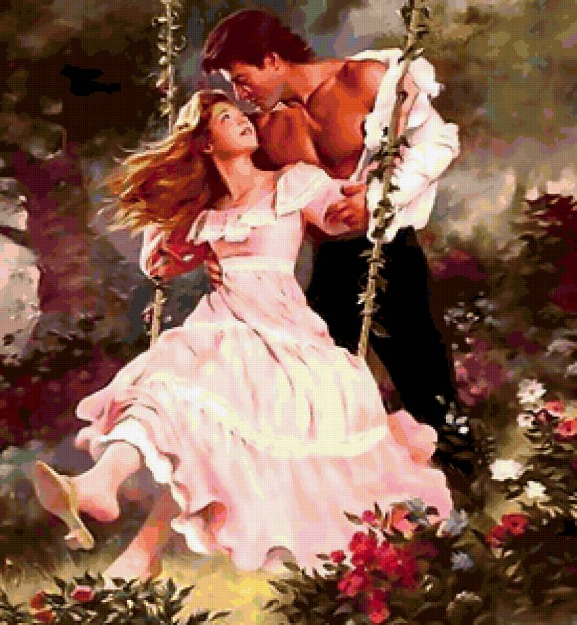 на качелях - мужчина, любовь, женщина - предпросмотр