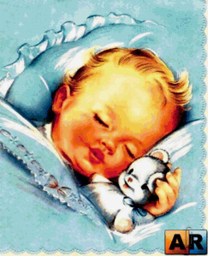 Малыш с мишуткой - ребенок, дети, малыш, дитя - предпросмотр