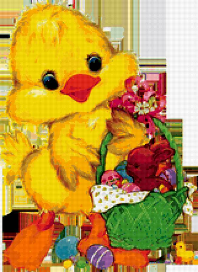 ПАСХА - зайчик, яйцо, пасха, праздники, цыпленок, корзина - предпросмотр