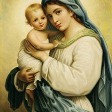 Оригинал схемы вышивки «Дева Мария и дитя» (№216147)