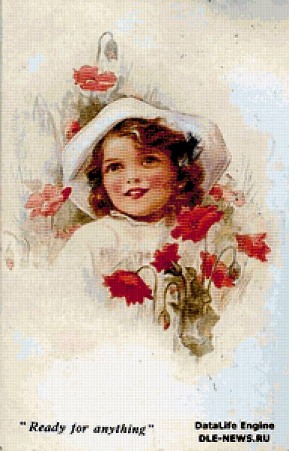 Девочка с маками - цветы, маки, улыбка, девочка - предпросмотр