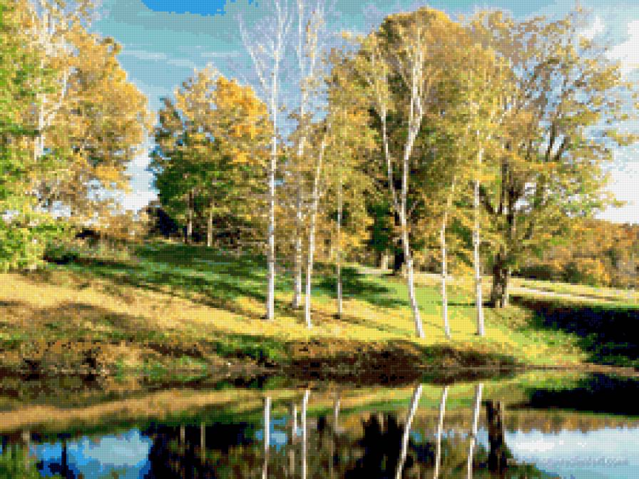 пейзаж - природа, дерево, вода - предпросмотр