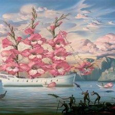 Схема вышивки «корабль гладиолус»