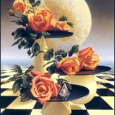 Оригинал схемы вышивки «Геометрия и розы» (№216772)