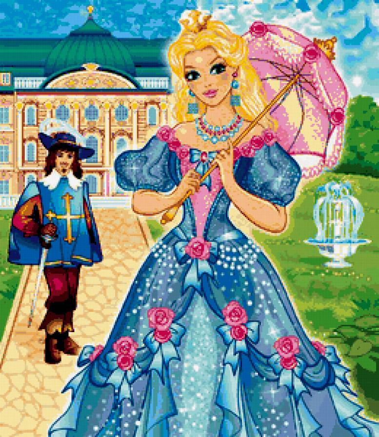 принцесса - девочки, барби, мушкетеры, мультяшки, девушка, мультик, детская, любовь - предпросмотр