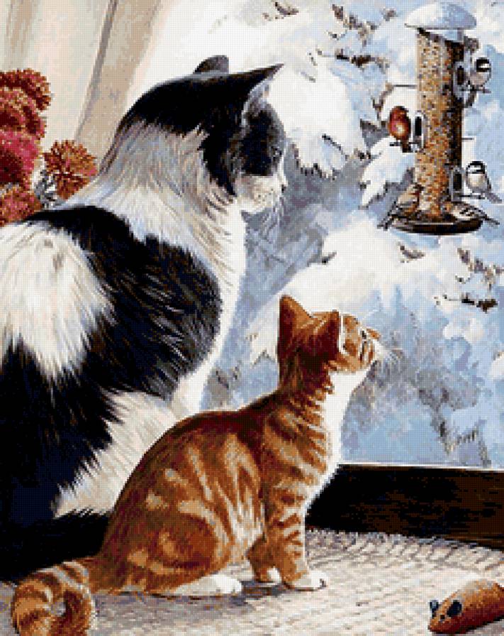 кошка у окошка - кошки, животные - предпросмотр