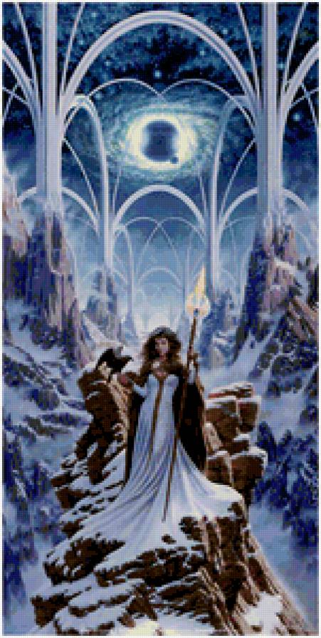 Джонатан Эрла Баузера - горы, орел, правительница, фея, современные художники, снег - предпросмотр