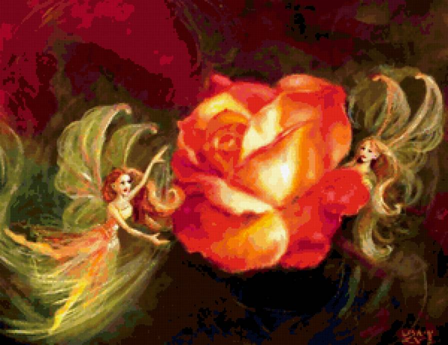 МАЛЕНЬКАЯ ФЕЯ - фея, роза, цветы, ангел, бабочки, цветочная фея, дети - предпросмотр