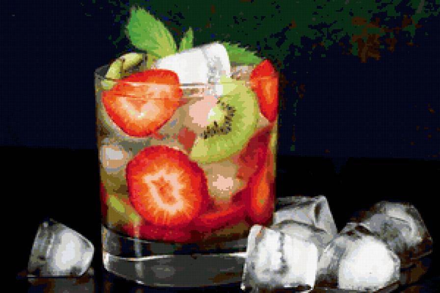 натюрморт - киви, клубника, фрукты, лед, натюрморт - предпросмотр