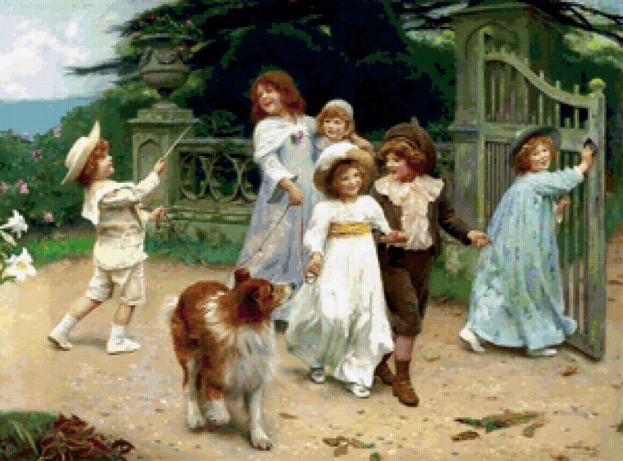 ДЕТИ - золотой век, собака, дружба, мальчики, девочки - предпросмотр