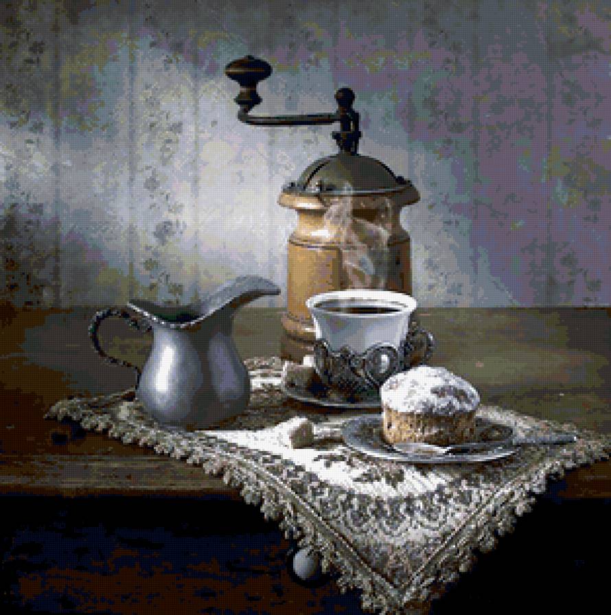 завтрак - натюрморт, кофе, завтрак, мельница - предпросмотр