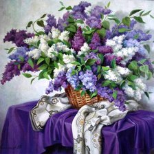 Схема вышивки «сирень»