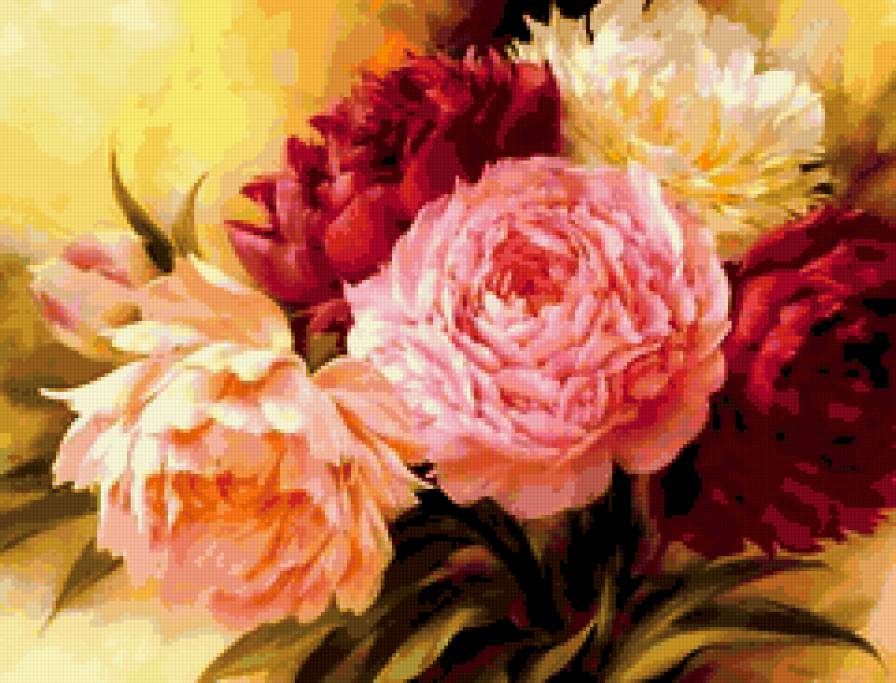 пионы - природа, , цветы, натюрморт.пионы, романтика, букет - предпросмотр