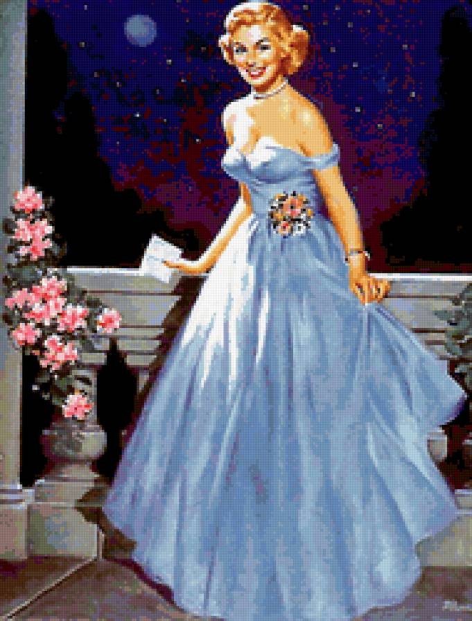 девушка - девушка, любовь, одиночество, картина.ретро, красота - предпросмотр