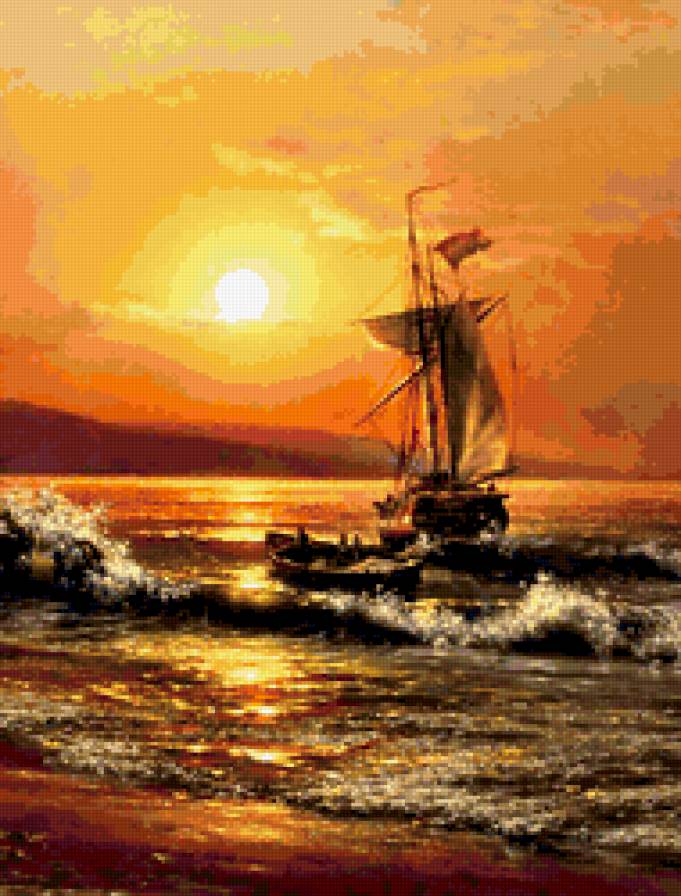 пейзаж - картина, река, пейзаж, парк, живопись, лес, природа - предпросмотр