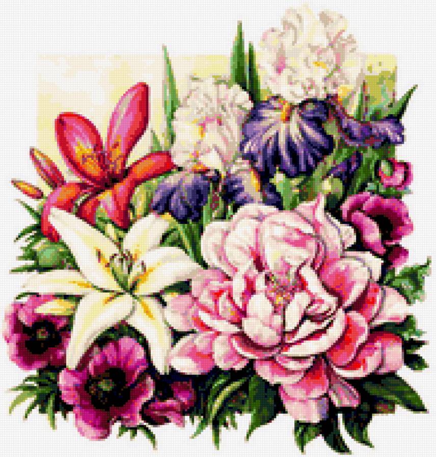 букет - букет, цветы, подушка - предпросмотр