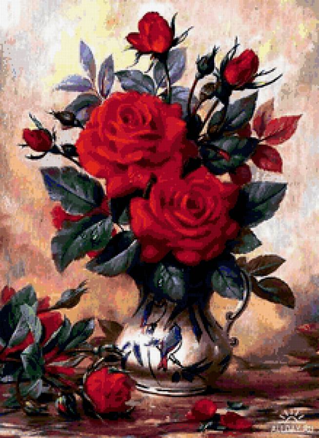 РОЗЫ - букет, цветы, цветочнй уголок, красные розы - предпросмотр
