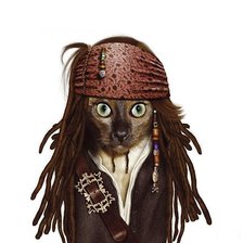 Оригинал схемы вышивки «кот-пират» (№219176)