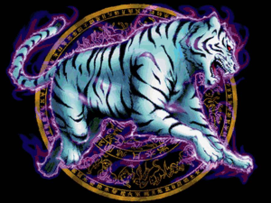 тигр_восточный гороскоп - белый тигр, тигр, животные, восток, гороскоп - предпросмотр