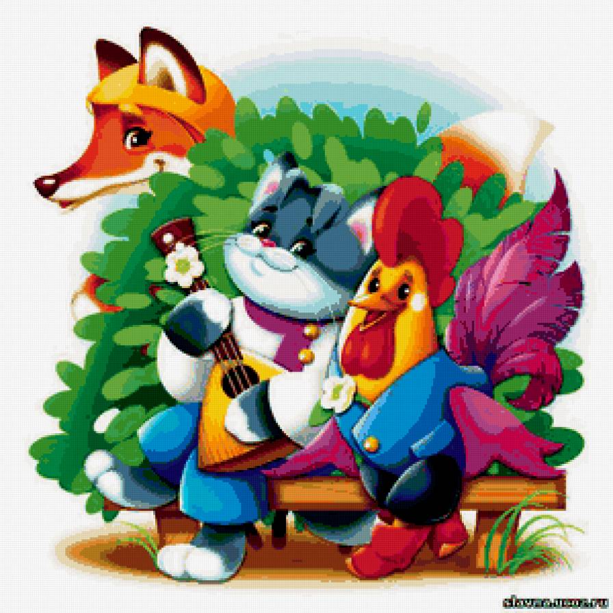 ДЕТЯМ - сказка, кошка, петух, сказочные герои, лиса - предпросмотр