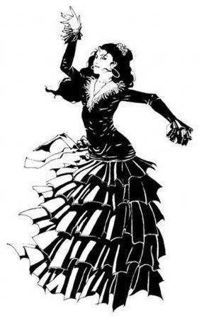 Фламенко - монохром, девушка, фламенко, испания, черно-белое, танцовщица, танец - оригинал