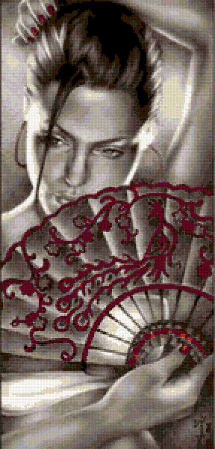 Фламенко - танец, танцовщица, монохром, девушка, фламенко, испания, черно-белое - предпросмотр