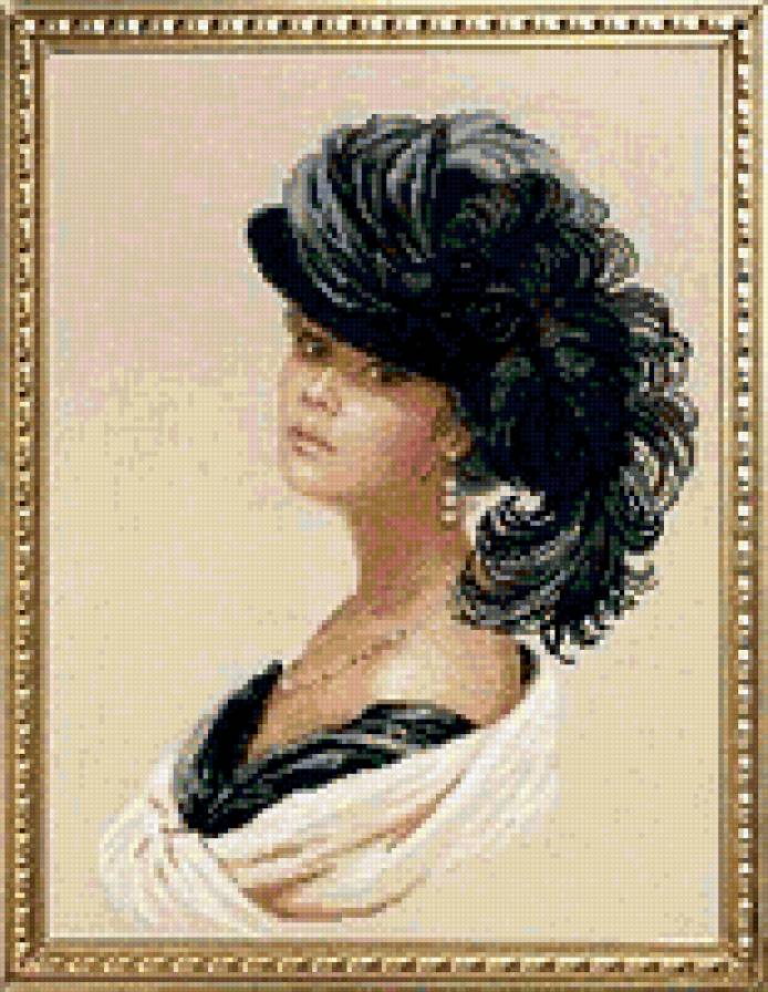 дама в шляпе - предпросмотр