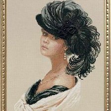 Оригинал схемы вышивки «дама в шляпе» (№219846)