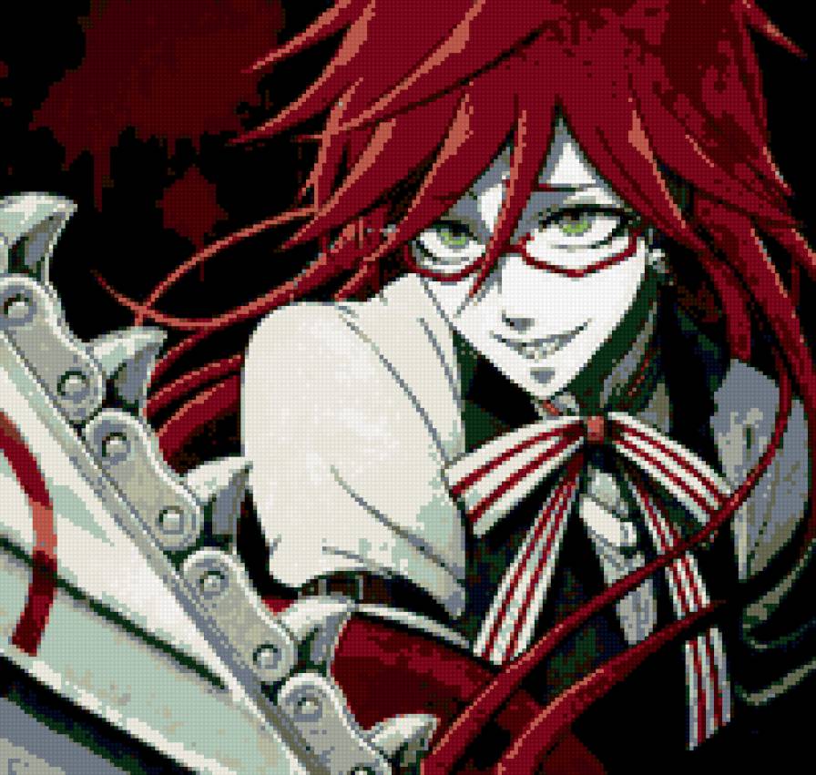 Грель Сатклифф - темный дворецкий, kuroshitsuji, бензопила, аниме, парень - предпросмотр