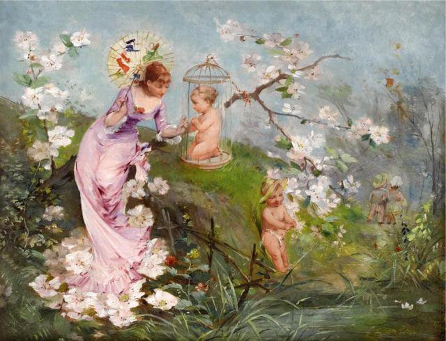 картина - весна, картина, природа, вода, река, живопись - оригинал