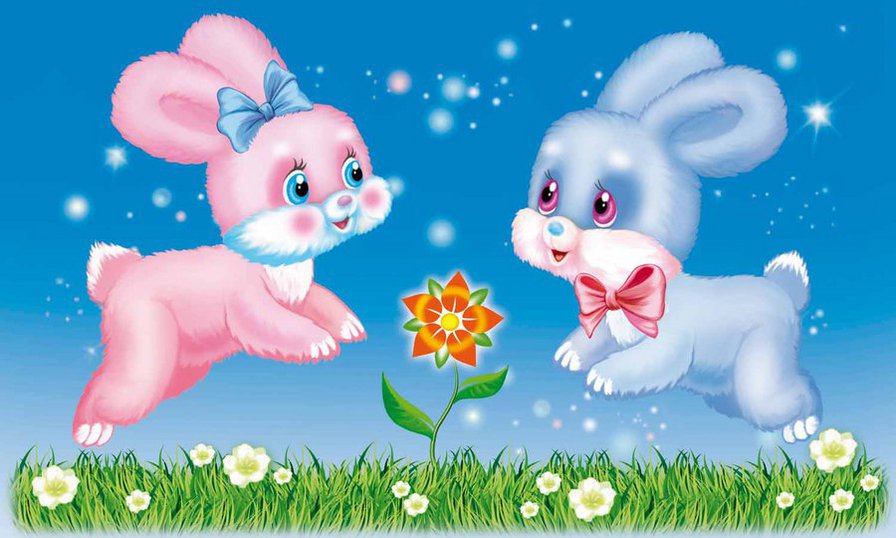 зайчики - детям, заяц, зверята, детская, зайчата, кролики, мультяшки, кролик - оригинал