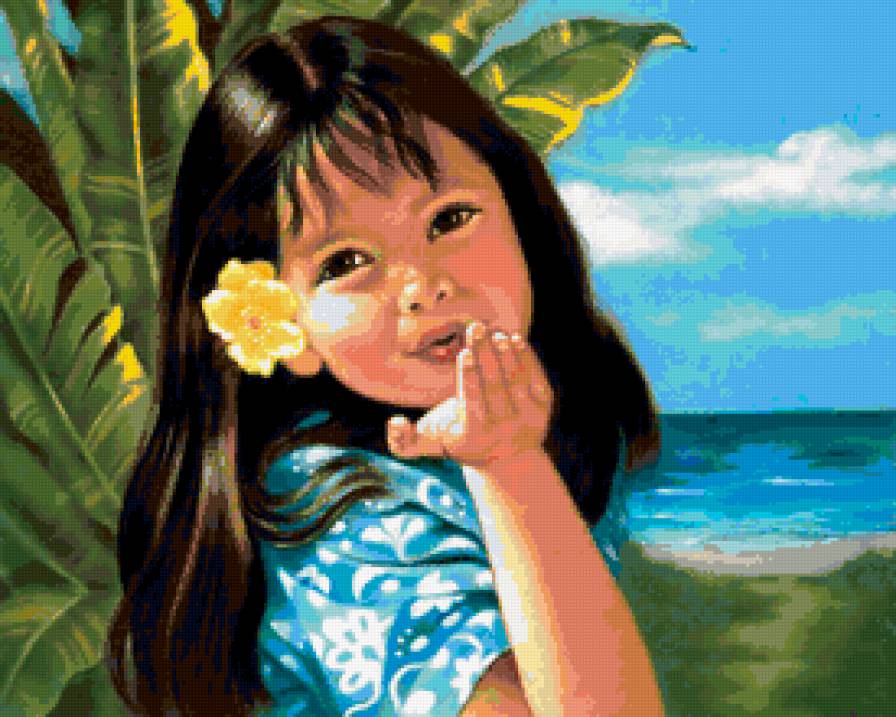 девочка - гаваи, люди, портрет, лето, дети - предпросмотр