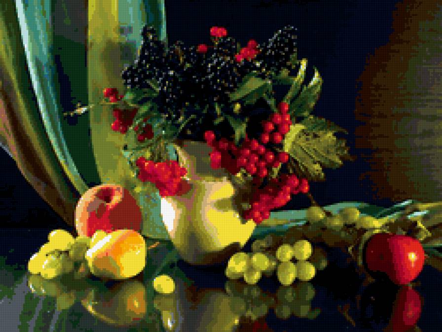 натюрмор - картина, натюрморт, фрукты - предпросмотр