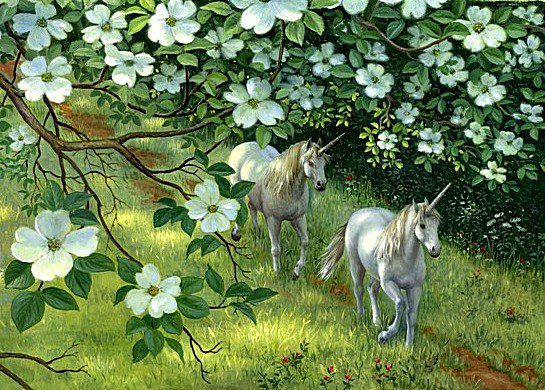 Весенний бег - цветение, лошади, весна, кони, единороги, животные - оригинал