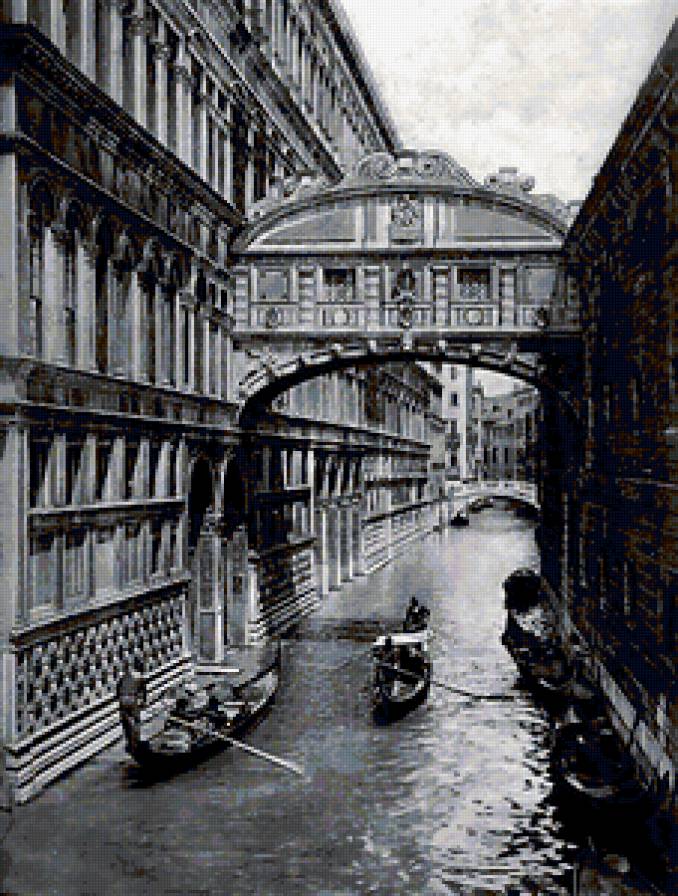 Венеция - венеция, город, черно-белое - предпросмотр