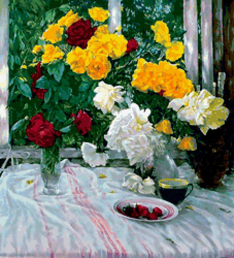 натюрморт - любовь, красота, девушка, картина, одиночество - предпросмотр