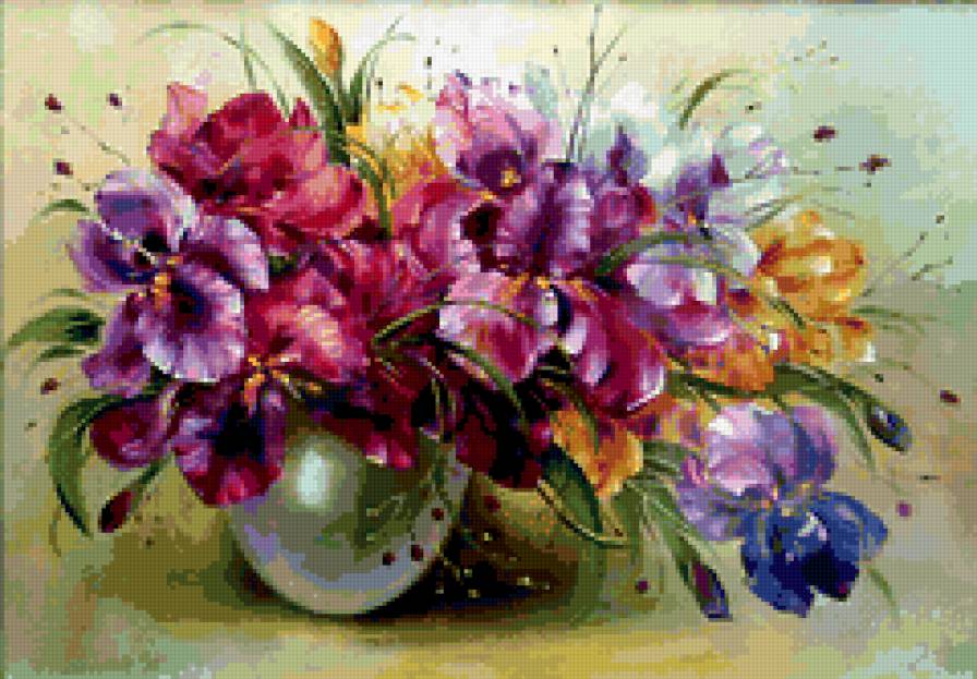 цветы - букет, натюрморт, цветы, романтика, природа,  - предпросмотр