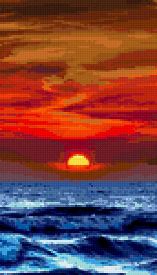 Закат на море - закат, море - предпросмотр