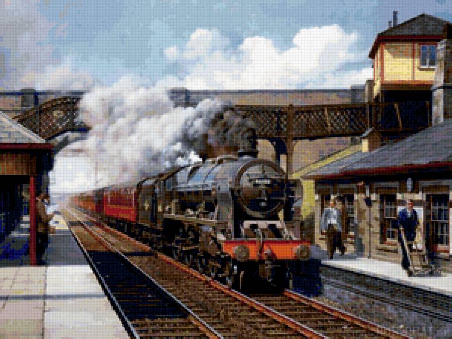 Поезд на станции - предпросмотр