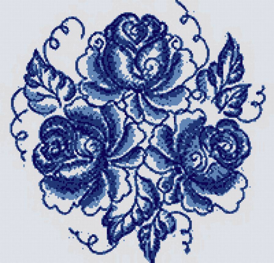 гжель - гжель, цветок - предпросмотр