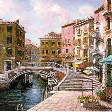 Оригинал схемы вышивки «Венецианский мостик.» (№221424)
