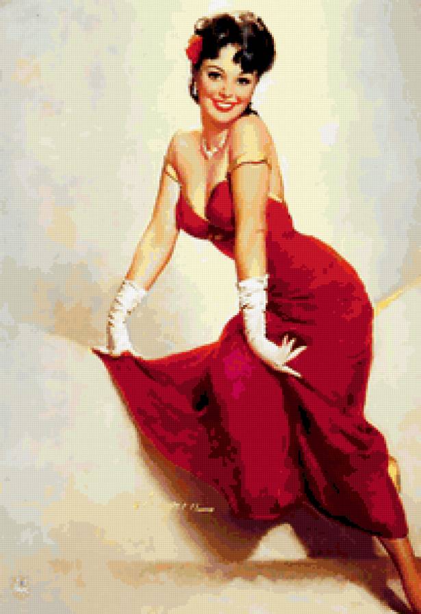 Девушка в красном - девушка, красное - предпросмотр