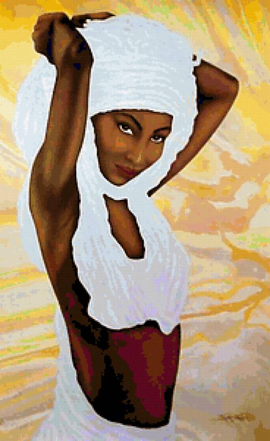 африканка - девушка, картина, африка, искусство, негритянка, живопись, африканка - предпросмотр