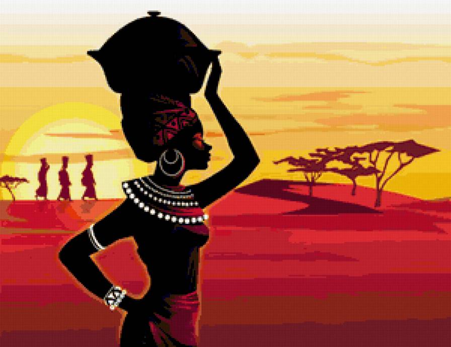 Африканская девушка - живопись, искусство, негритянка, африка, девушка, африканка - предпросмотр