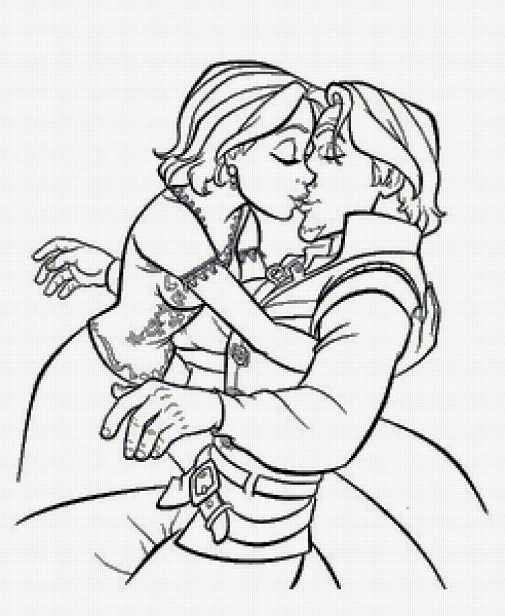 монохром - монохром, мультик, принцессы диснея, контур - предпросмотр