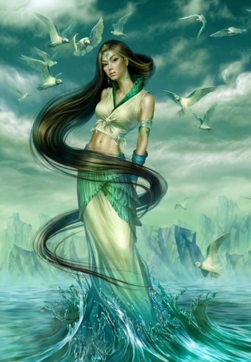 Девушка - море, вода, девушка, фентези, природа - оригинал