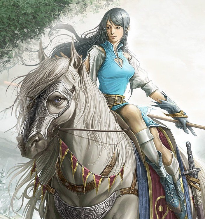 Девушка воин - лошадь, фентези, воин, конь, девушка - оригинал