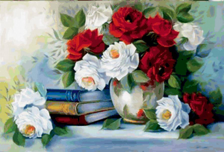 Натюрморт - букет, натюрморд, цветы - предпросмотр