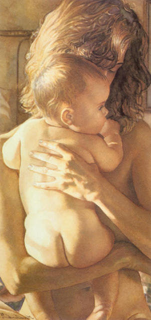 Материнская любовь - дети, мать, ребенок, живопись, мама, младенец, малыш, материнство - оригинал